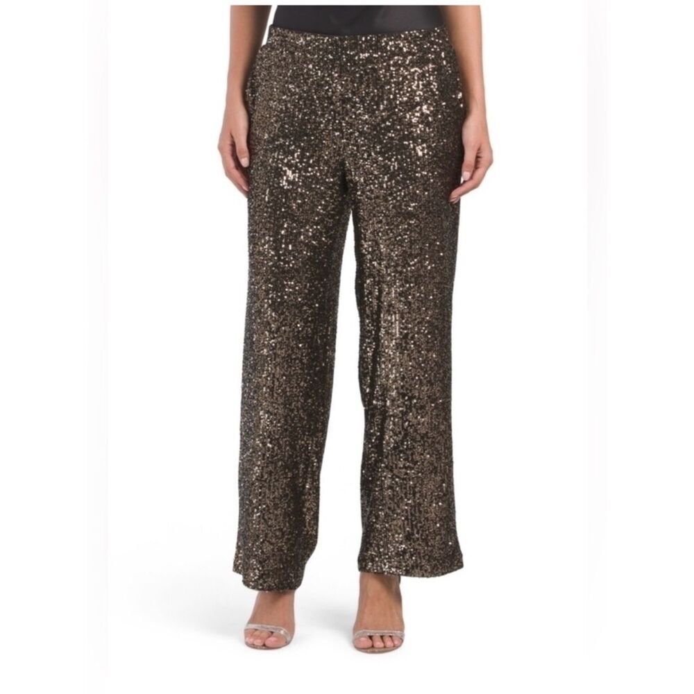 Cable & Gauge Womens Sequin Pull-On Pants Size Medium